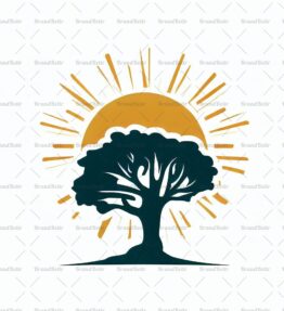 Baumsilhouette und Sonne